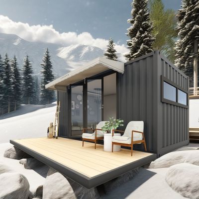Log 20ft écologique maison de conteneurs à emballage plat préfabriqué construction durable structure en acier résistant à la pluie vente de neige