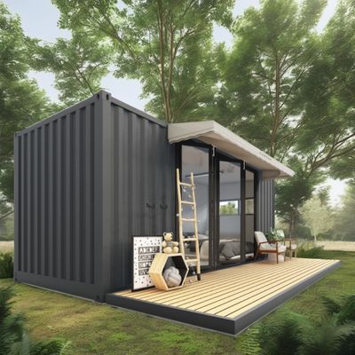 Log 20ft écologique maison de conteneurs à emballage plat préfabriqué construction durable structure en acier résistant à la pluie vente de neige