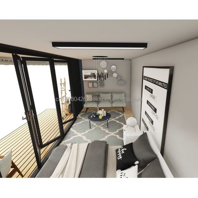 Log 20ft écologique maison de conteneurs à emballage plat préfabriqué construction durable structure en acier résistant à la pluie vente de neige