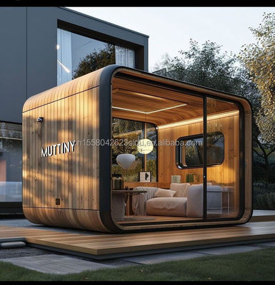 Tubes carrées en acier galvanisé maison capsule spatiale personnalisable pour un grand espace et maison Apple préfabriquée mobile