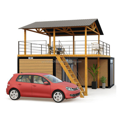 Maison modulaire préfabriquée intelligente Petite maison de couleur personnalisée Paquet plat Maison en bois avec tubes carrés en acier galvanisé