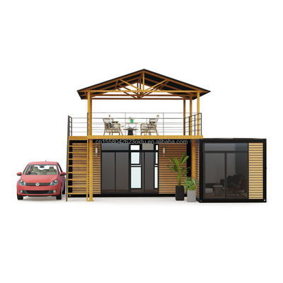 Maison modulaire préfabriquée intelligente Petite maison de couleur personnalisée Paquet plat Maison en bois avec tubes carrés en acier galvanisé
