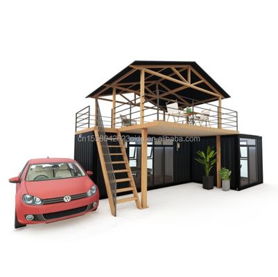 Maison modulaire préfabriquée intelligente Petite maison de couleur personnalisée Paquet plat Maison en bois avec tubes carrés en acier galvanisé