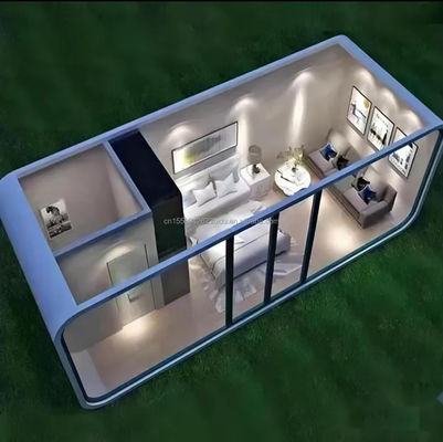 Tubes carrées en acier galvanisé maison capsule spatiale personnalisable pour un grand espace et maison Apple préfabriquée mobile