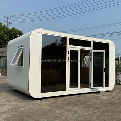 Tubes carrées en acier galvanisé maison capsule spatiale personnalisable pour un grand espace et maison Apple préfabriquée mobile