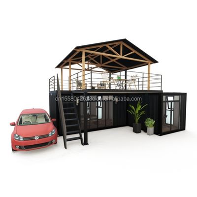 Container de serre de log design avec une petite maison préfabriquée modulaire intelligente et un matériau de fenêtre en alliage d'aluminium