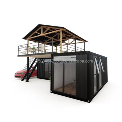 Container de serre de log design avec une petite maison préfabriquée modulaire intelligente et un matériau de fenêtre en alliage d'aluminium