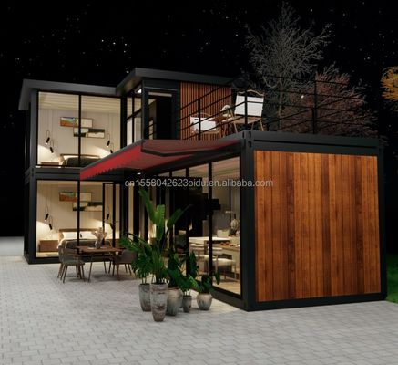 Tubes carrées en acier galvanisé Structure principale Container-maisons de luxe préfabriquées à deux chambres