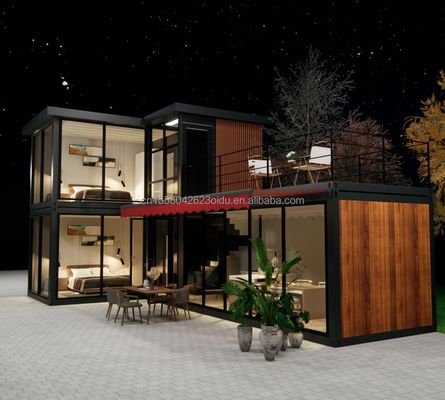 Tubes carrées en acier galvanisé Structure principale Container-maisons de luxe préfabriquées à deux chambres