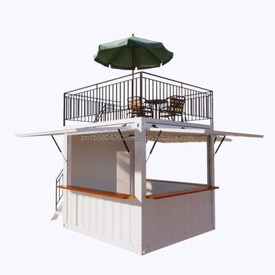Containers mobiles de 10 pieds 20 pieds Tubes carrées en acier galvanisé pour supermarché Magasin mobile personnalisé Pop-Up Coffee Bar