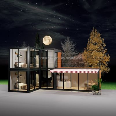 Tubes carrées en acier galvanisé Structure principale Container-maisons de luxe préfabriquées à deux chambres