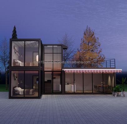 Tubes carrées en acier galvanisé Structure principale Container-maisons de luxe préfabriquées à deux chambres
