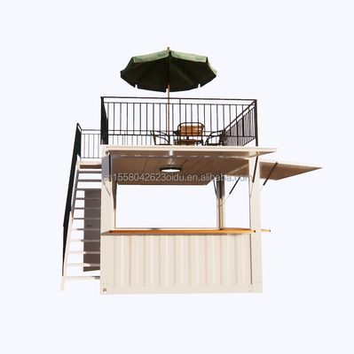 Containers mobiles de 10 pieds 20 pieds Tubes carrées en acier galvanisé pour supermarché Magasin mobile personnalisé Pop-Up Coffee Bar