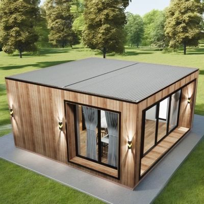 Maison de conteneurs préfabriquée de construction rapide avec tubes carrés en acier galvanisé et panneau sandwich ondulé de 50/75/100 mm