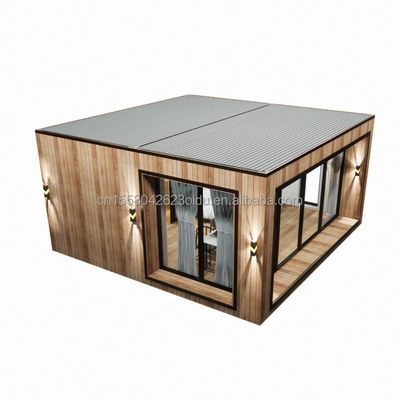 Maison de conteneurs préfabriquée de construction rapide avec tubes carrés en acier galvanisé et panneau sandwich ondulé de 50/75/100 mm