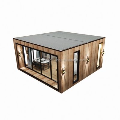 Maison de conteneurs préfabriquée de construction rapide avec tubes carrés en acier galvanisé et panneau sandwich ondulé de 50/75/100 mm