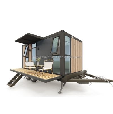 Hôtel 20ft ou 40ft Mobile Outdoor Container Bar Café au deuxième étage avec design extérieur et roues