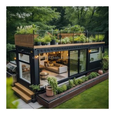 fenêtres en alliage d'aluminium modifiées 20 pieds 40 pieds maisons de conteneurs de transport préfabriquées pour hôtels villas et logements 2 chambres