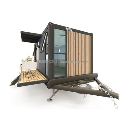 Maison de conteneurs entièrement équipée sur roues de 20 ou 40 pieds avec un design moderne et un panneau sandwich