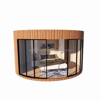 Moderne design léger Luxe Grande capacité modulaire ronde Petite maison assemblée avec l'acier léger et le matériau du panneau sandwich