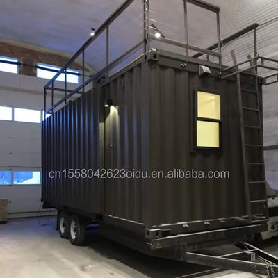 Design moderne personnalisé en acier de couleur Fabriqué Installation rapide maisons modulaires préfabriquées sur roues pour caravane de camping mobile