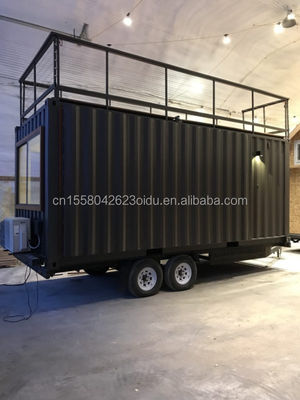 Design moderne personnalisé en acier de couleur Fabriqué Installation rapide maisons modulaires préfabriquées sur roues pour caravane de camping mobile