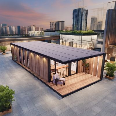 Maison de conteneurs préfabriquée de design moderne avec fenêtre en alliage d'aluminium et couleur personnalisée en panneau sandwich