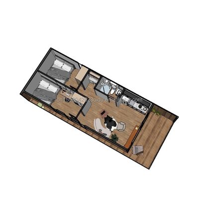 Maison de conteneurs préfabriquée de design moderne avec fenêtre en alliage d'aluminium et couleur personnalisée en panneau sandwich