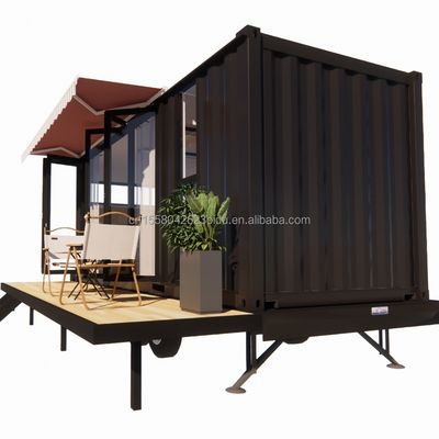 Maison de conteneur mini mobile moderne avec cadre en acier en acier galvanisé et roues en panneau sandwich