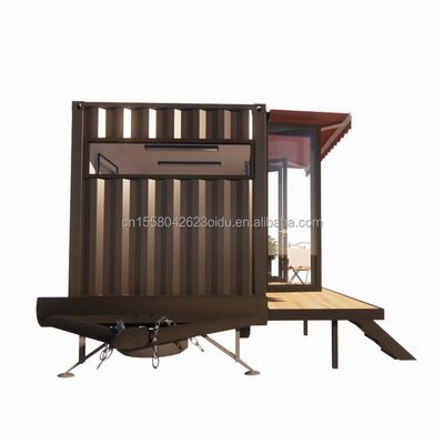Maison de conteneur mini mobile moderne avec cadre en acier en acier galvanisé et roues en panneau sandwich