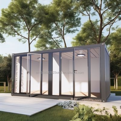 50/75/100mm Panneau sandwich ondulé Mur Moderne 20ft 40ft Maison de conteneurs en acier Paquet plat Maison préfabriquée pour bureau