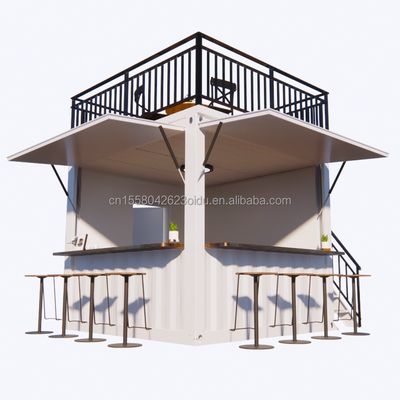 Boutique mobile personnalisée Container d'expédition mobile de 10 et 20 pieds Cafés Structure principale Tubes carrées en acier galvanisé