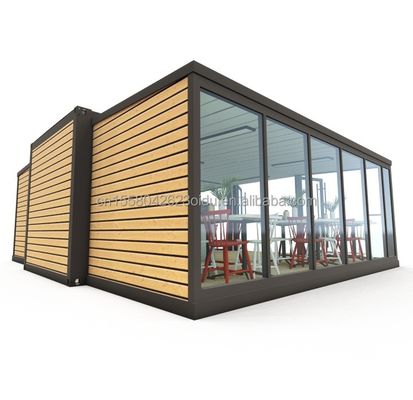 Magasin de restauration rapide ou bureau moderne maison de conteneurs de 20 pieds évolutive avec des fenêtres en couleur personnalisée et en alliage d'aluminium