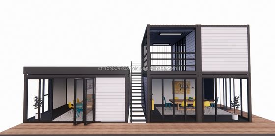 Paroi 50/75/100 mm Panneau sandwich ondulé personnalisable maison de conteneurs de 20 pieds Combinaison de trois chambres à coucher Quatre chambres préfabriquées avec carport Living Apart