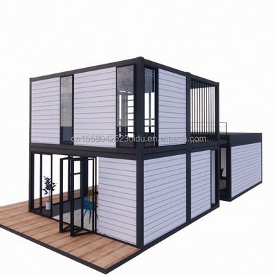 Paroi 50/75/100 mm Panneau sandwich ondulé personnalisable maison de conteneurs de 20 pieds Combinaison de trois chambres à coucher Quatre chambres préfabriquées avec carport Living Apart