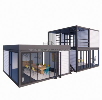 Paroi 50/75/100 mm Panneau sandwich ondulé personnalisable maison de conteneurs de 20 pieds Combinaison de trois chambres à coucher Quatre chambres préfabriquées avec carport Living Apart