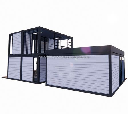 Paroi 50/75/100 mm Panneau sandwich ondulé personnalisable maison de conteneurs de 20 pieds Combinaison de trois chambres à coucher Quatre chambres préfabriquées avec carport Living Apart