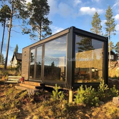 Container plat maison de café de style luxueux studio en bois emballement plat pour 20ft jardin hôtel maison mobile
