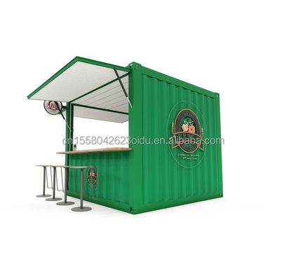 Panneau sandwich pratique 10FT kiosque préfabriqué stand pour les cafés et les restaurants de restauration rapide en acier galvanisé pliage 180g