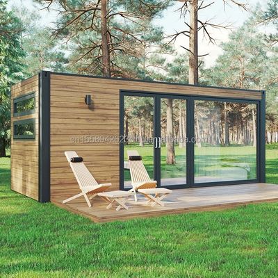 Container plat maison de café de style luxueux studio en bois emballement plat pour 20ft jardin hôtel maison mobile