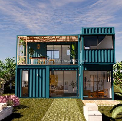 Couleur personnalisée 20 pieds Pack plat cadre en acier vivant maison modulaire panneau sandwich préfabriqué Expédition 3 chambres Container maison