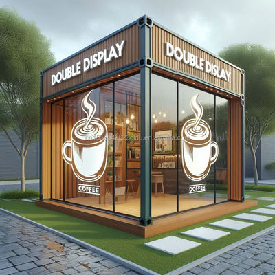 Panneau sandwich en ondes 50 mm Hôtel Container pop-up Café Restaurant Bar Café Kiosque Booth avec maison préfabriquée en acier