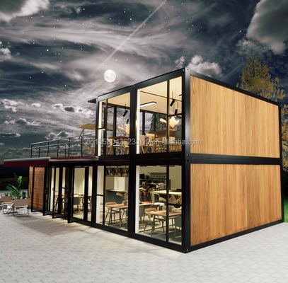 Maison préfabriquée de luxe de 20 pieds en bois personnalisé 4 chambres à coucher conteneur évolutif maison panneau sandwich bureau hôtel extérieur