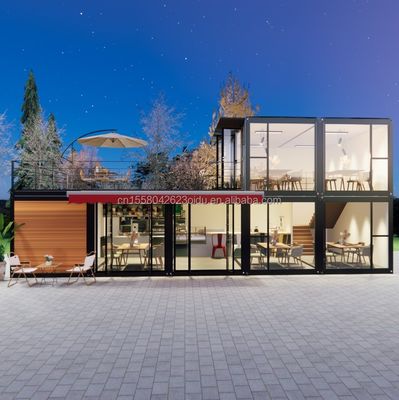 Maison préfabriquée de luxe de 20 pieds en bois personnalisé 4 chambres à coucher conteneur évolutif maison panneau sandwich bureau hôtel extérieur