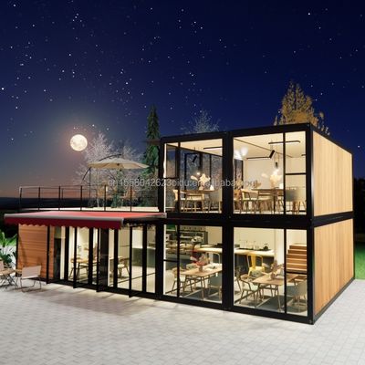 Maison préfabriquée de luxe de 20 pieds en bois personnalisé 4 chambres à coucher conteneur évolutif maison panneau sandwich bureau hôtel extérieur