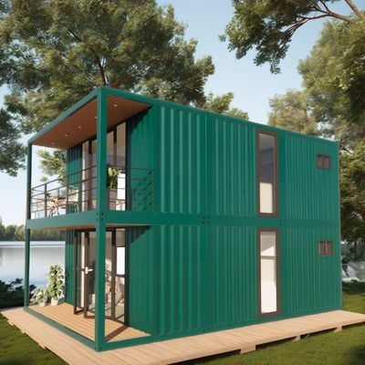 Maison de conteneurs personnalisable à deux étages pour les vacances en bord de mer ignifuge Forêt préfabriquée Villa Resort Tailles 20ft 40ft