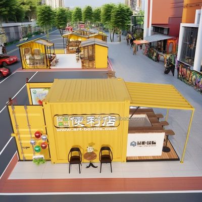 Couleur personnalisée Facilité d'installation Maison préfabriquée de 10 pieds Conteneurs de vie à plat pour manger dans les maisons modulaires