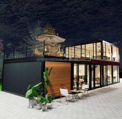 Alloy d'aluminium fenêtres 2 chambres à coucher maison miniature préfabriquée pour magasin ou appartement dans une maison de conteneurs moderne 20ft/40ft Taille