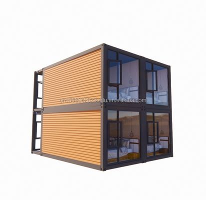 Maison de conteneurs à deux étages de 20 ou 40 pieds avec quatre chambres pour villas préfabriquées ou bureaux combinés