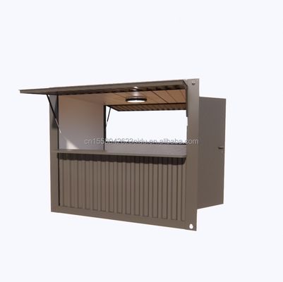 Design moderne personnalisé Kiosque à café de 10 pieds Container style avec fenêtres en alliage d'aluminium et une solution clé en main en acier extérieur